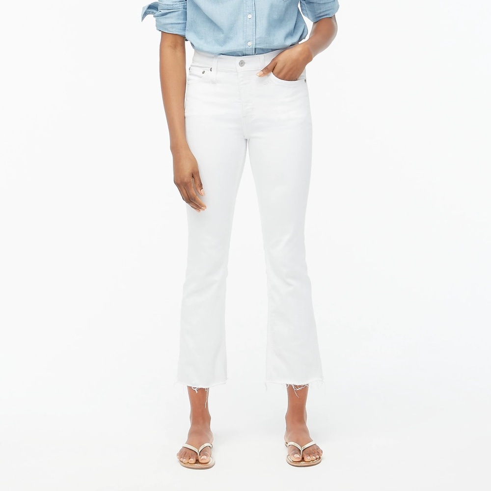 NWT J.Crew high-rise flare crop white jean 30P